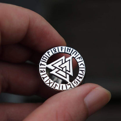 Valknut Odin Wolf Stainless Steel Viking Ring