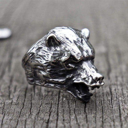 Vintage Ancient Wolf 316L Stainless Steel Beast Ring