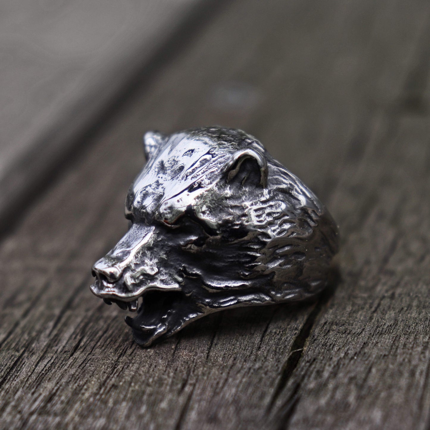 Vintage Ancient Wolf 316L Stainless Steel Beast Ring