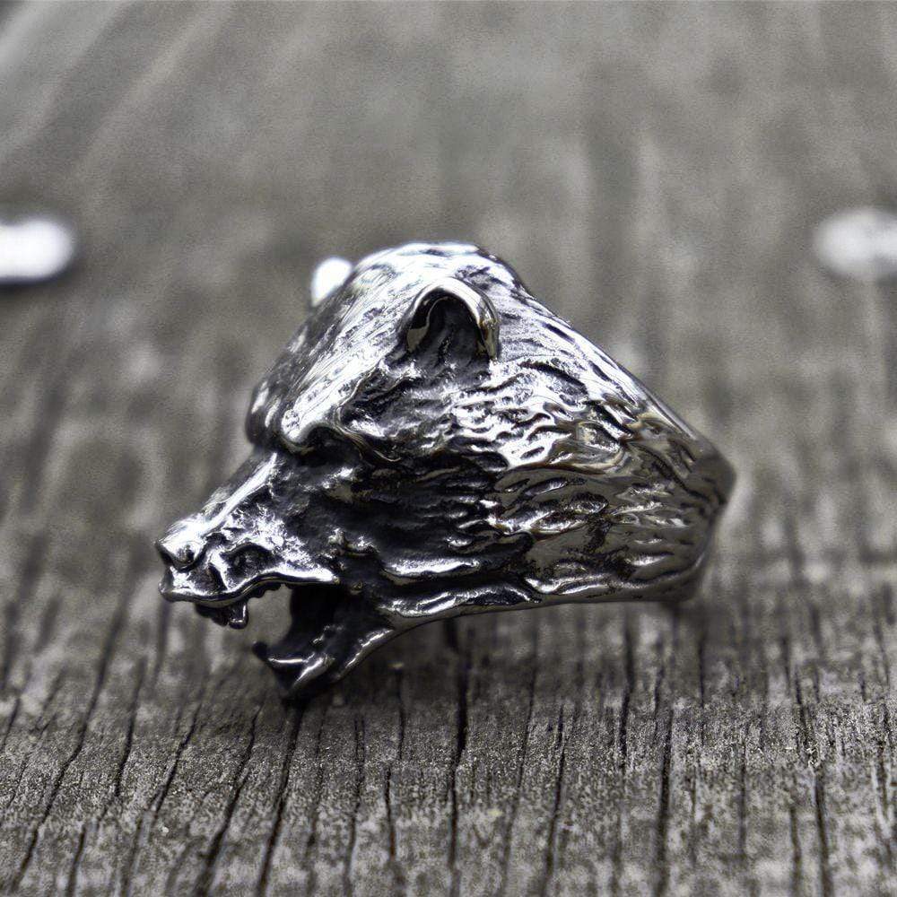 Vintage Ancient Wolf 316L Stainless Steel Beast Ring
