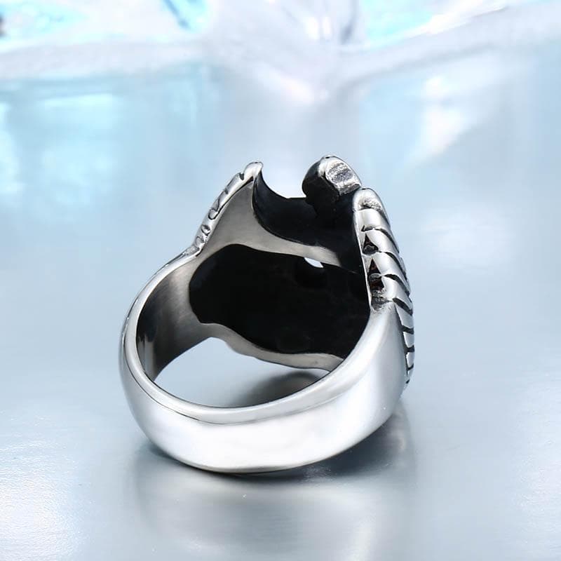 Winged Sword Stainless Steel Cross Ring