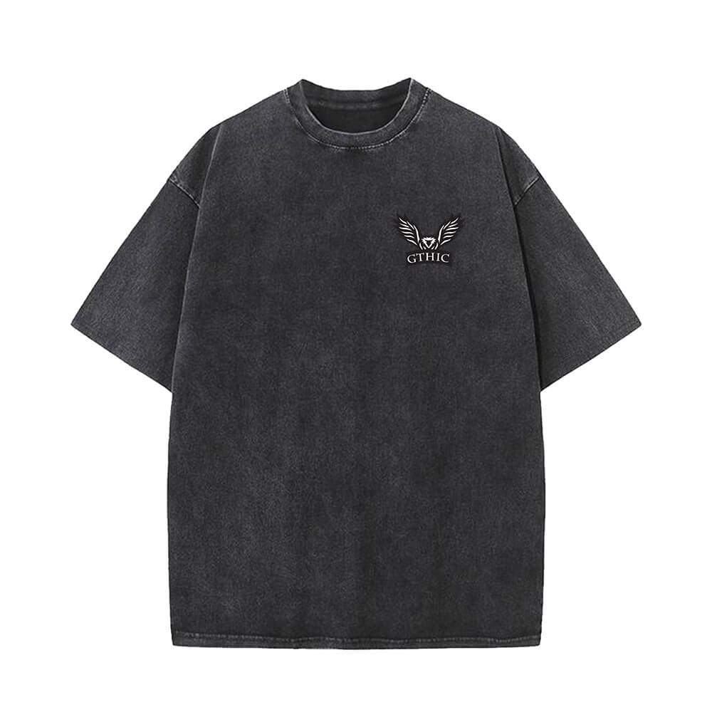 GTHIC Flying Eagle Pattern Short Sleeve T-shirt