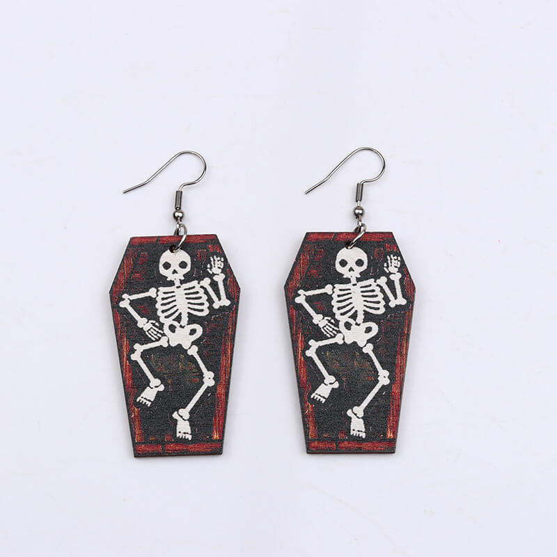 Halloween Coffin Acrylic Dangle Earrings