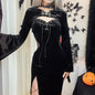 Halloween Flare Sleeve Hooded Dress Set