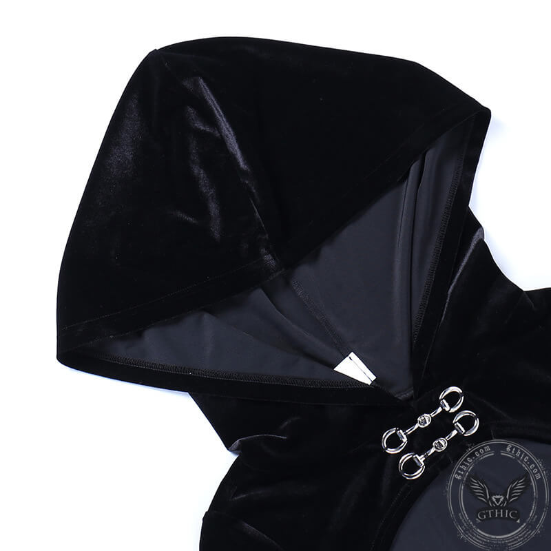 Halloween Flare Sleeve Hooded Dress Set