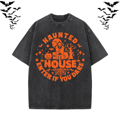 Halloween Funny Saying Vintage Washed T-shirt