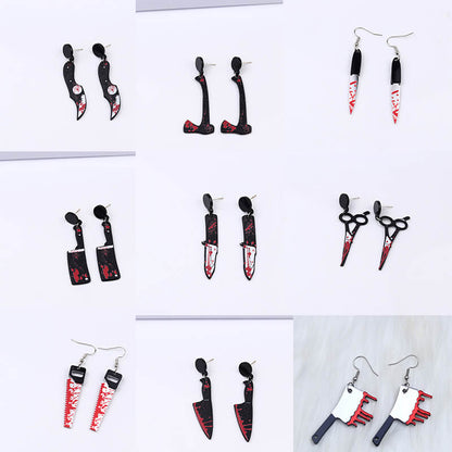 Halloween Red Print Acrylic Earrings