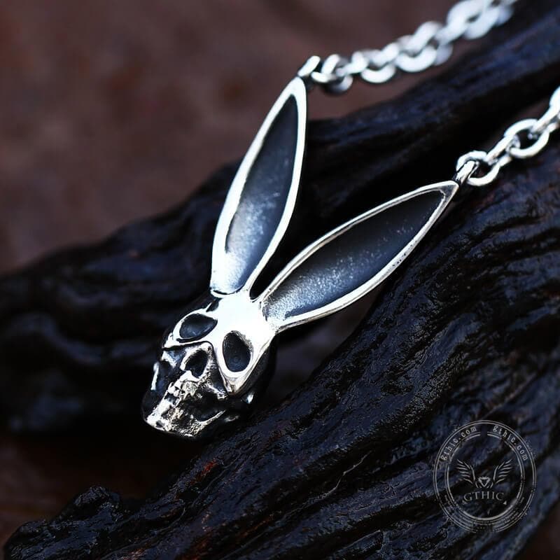 Halloween Skull Rabbit Stainless Steel Necklace