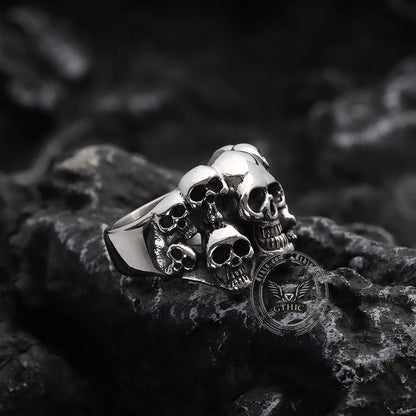Halloween Specter Skull Stainless Steel Ring