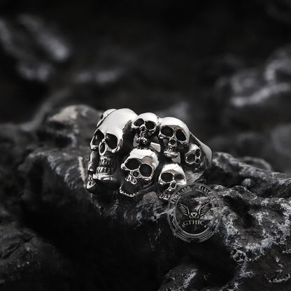 Halloween Specter Skull Stainless Steel Ring