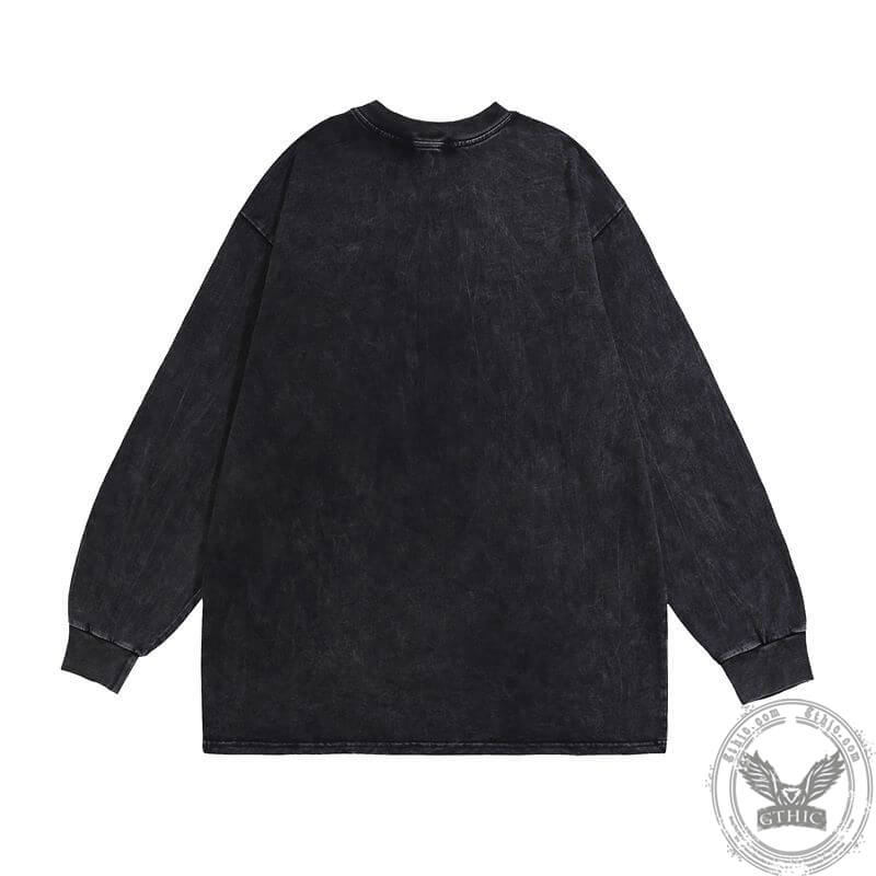 Happiness Rose Print Cotton Skull Sweatshirt