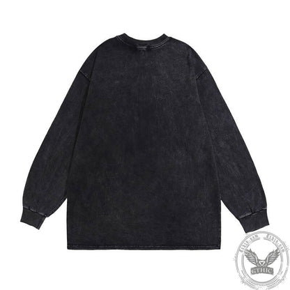 Happiness Rose Print Cotton Skull Sweatshirt