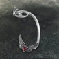 Heart Shape Zircon Devil Wings Stainless Steel Ear Cuff Earrings
