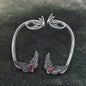 Heart Shape Zircon Devil Wings Stainless Steel Ear Cuff Earrings