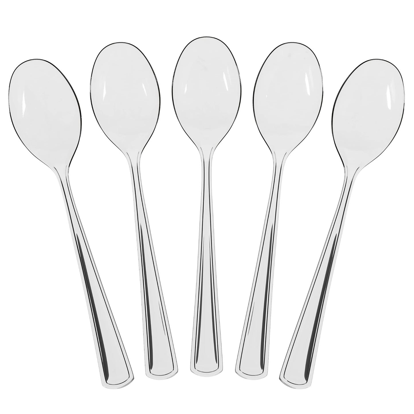 Heavy Duty Clear Plastic Spoons | 100 Count