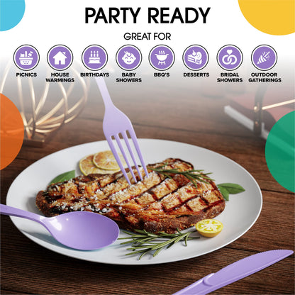 Heavy Duty Lavender Plastic Knives | 100 Count