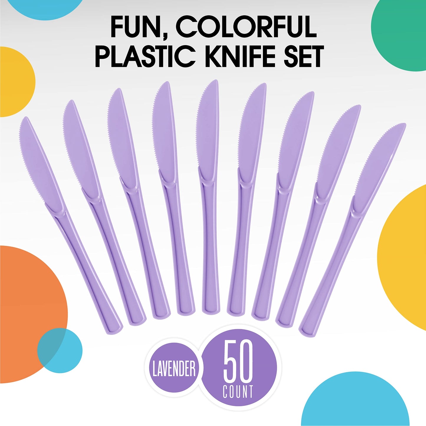 Heavy Duty Lavender Plastic Knives | 100 Count