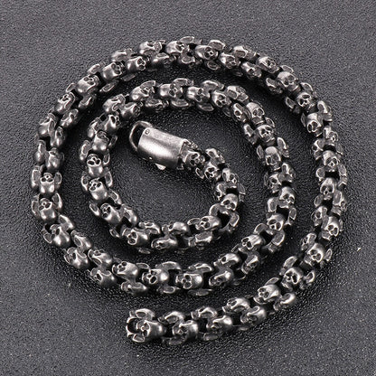 Heavy Skull Link Chain Stainless Steel Necklace
