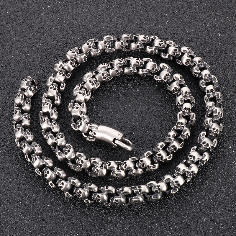 Heavy Skull Link Chain Stainless Steel Necklace