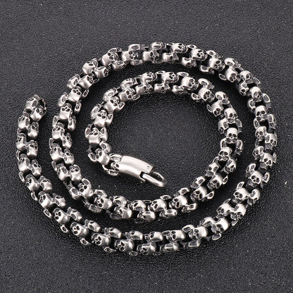 Heavy Skull Link Chain Stainless Steel Necklace