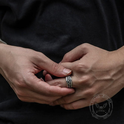 Hemp Cable Pattern Stainless Steel Retro Ring
