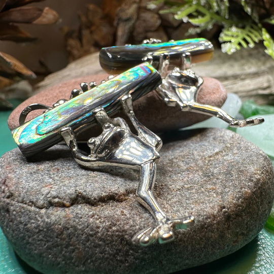 Abalone Frog Earrings