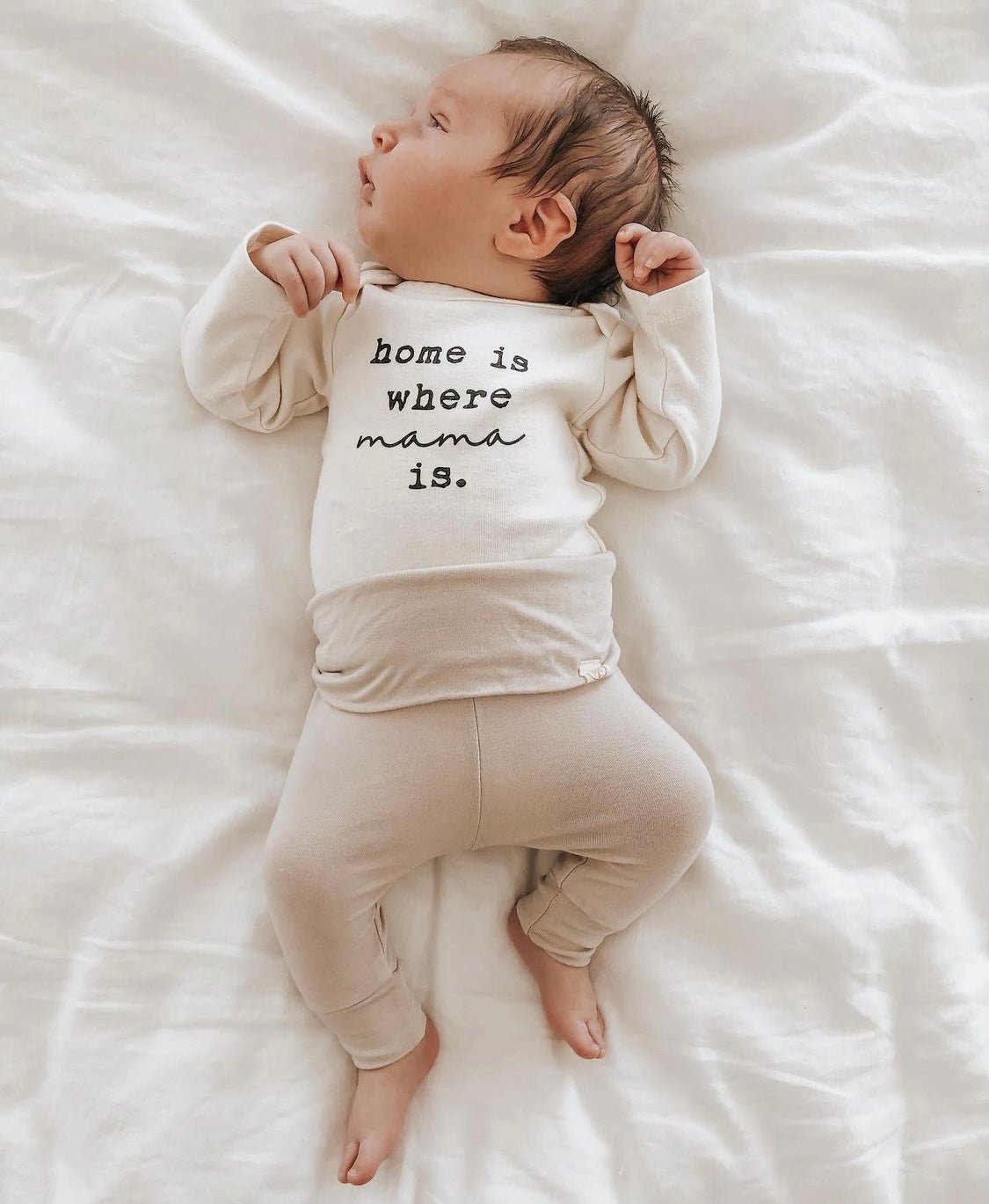 Home is Where Mama is Organic Baby Bodysuit Long Sleeve