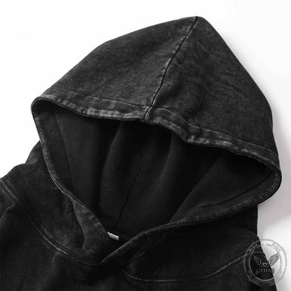 Reject Humanity Crab Print Vintage Washed Hoodie