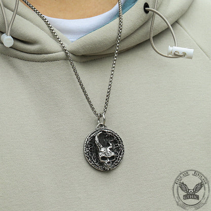 Horned Skull Stainless Steel Pendant