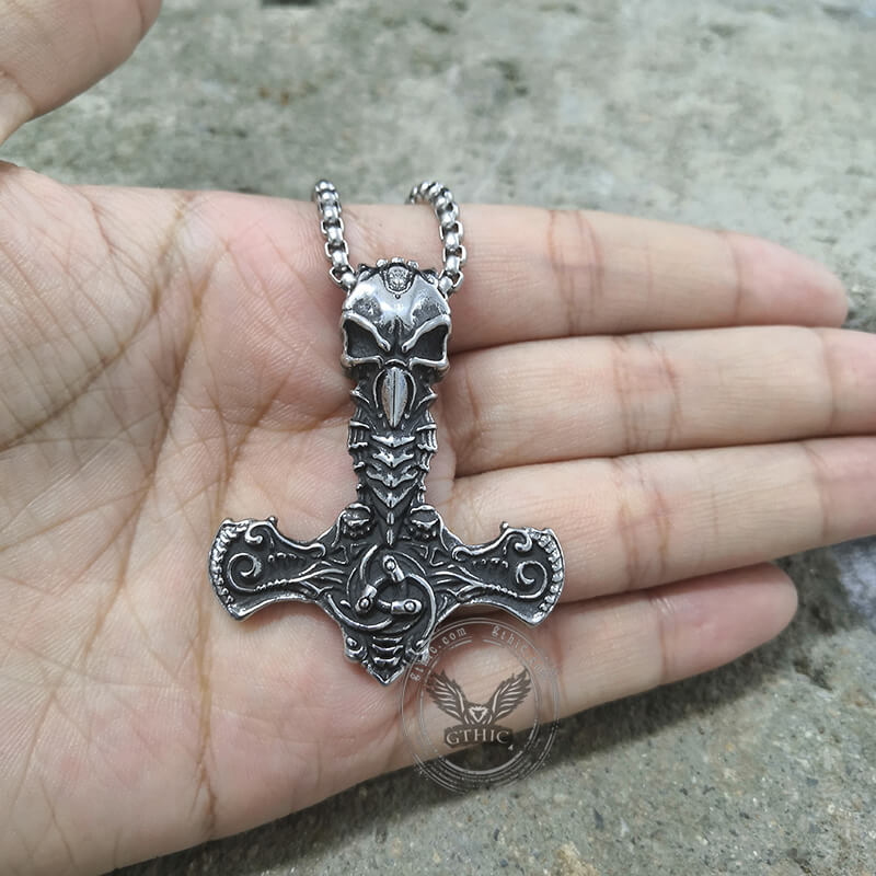 Horns Of Odin Raven Stainless Steel Viking Pendant
