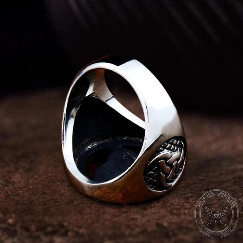 Horns of Odin Stainless Steel Viking Ring