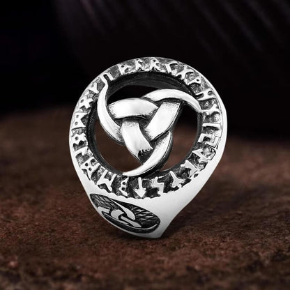 Horns of Odin Stainless Steel Viking Ring