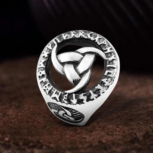 Horns of Odin Stainless Steel Viking Ring