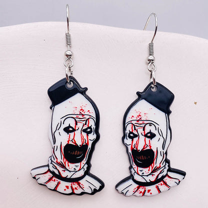 Horror Joker Coffin Halloween Acrylic earrings
