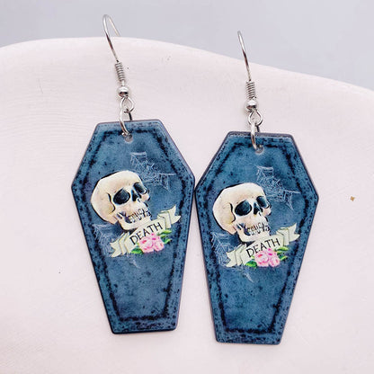 Horror Joker Coffin Halloween Acrylic earrings