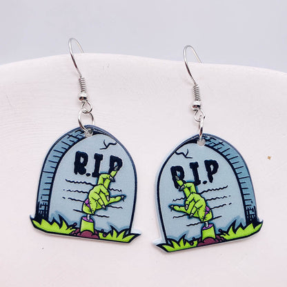 Horror Joker Coffin Halloween Acrylic earrings