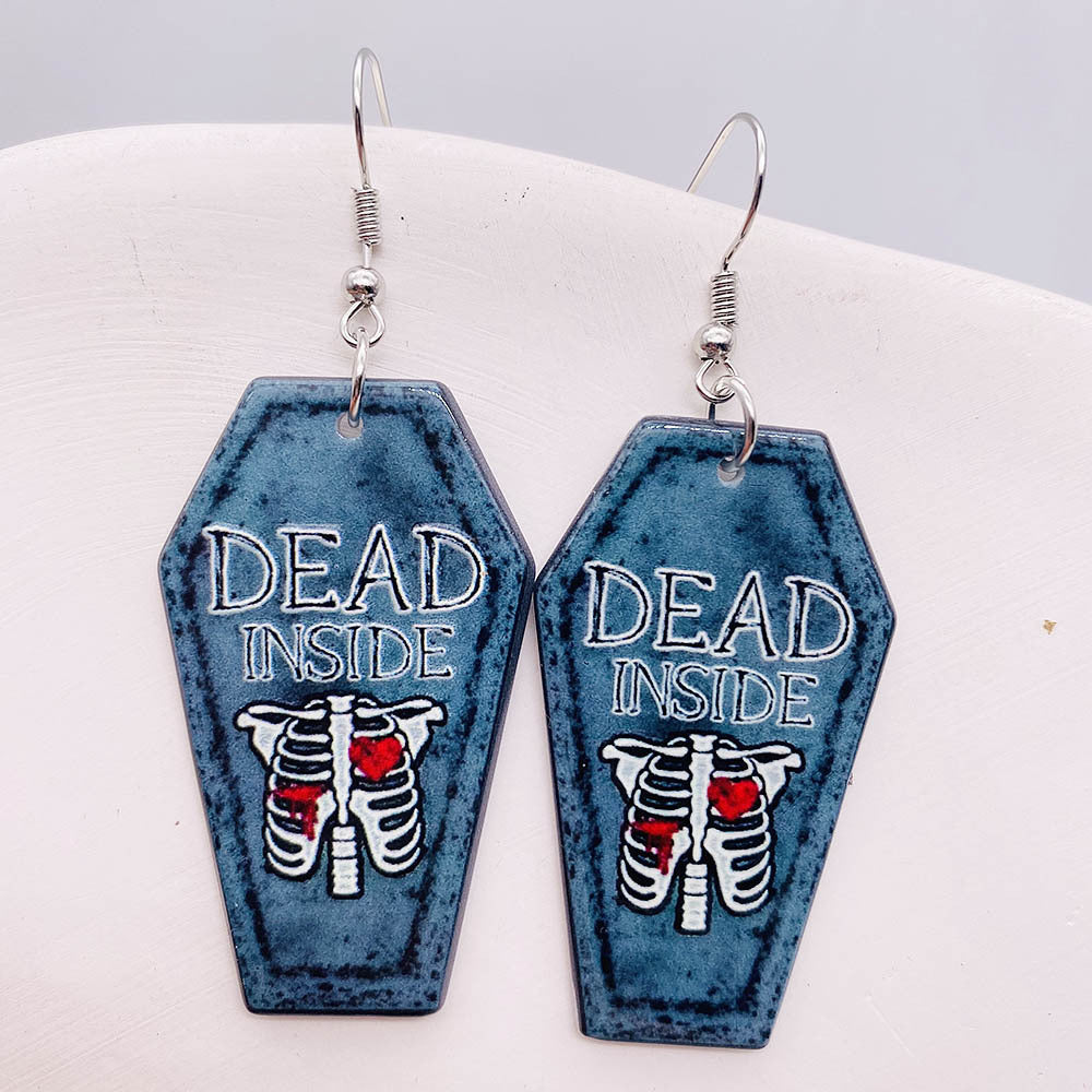 Horror Joker Coffin Halloween Acrylic earrings