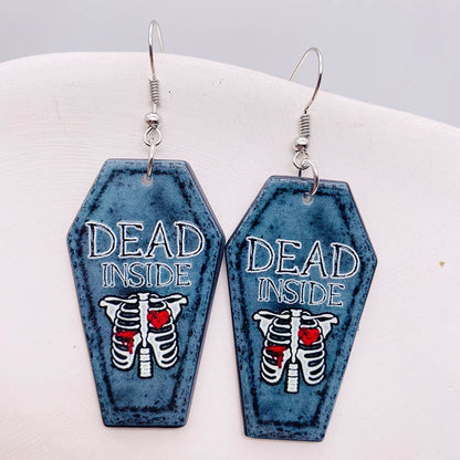 Horror Joker Coffin Halloween Acrylic earrings