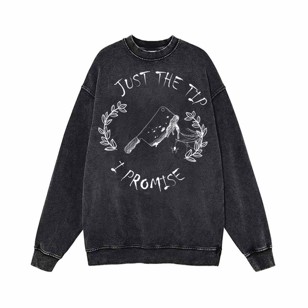Horror Just The Tip Vintage Washed Hoodie Sweatshirt