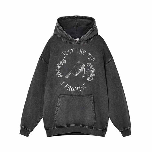 Horror Just The Tip Vintage Washed Hoodie Sweatshirt
