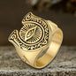 Horseshoe Eye Of Providence Stainless Steel Ring