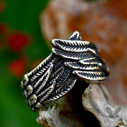 Hugging Angel Wing Stainless Steel Ring