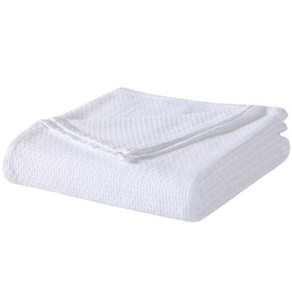 Homvare Full/Queen Super Soft  Cotton Basket Weave Blanket/Throw 90" x 90"