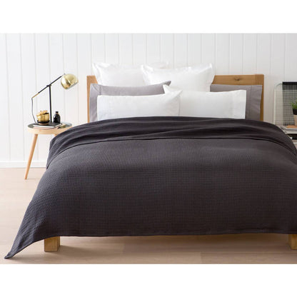 Homvare Full/Queen Super Soft  Cotton Basket Weave Blanket/Throw 90" x 90"
