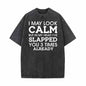 I May Look Calm Vintage Washed T-shirt