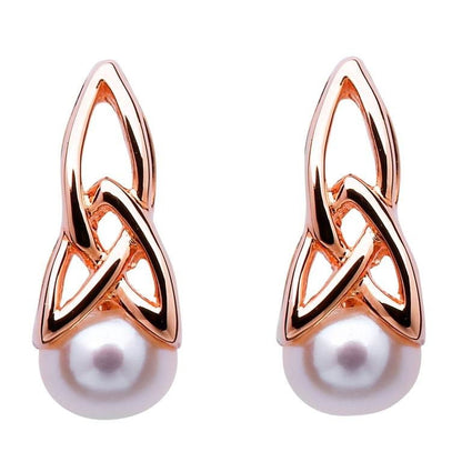 Trinity Knot Pearl Post Earring