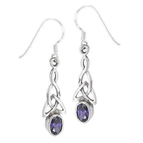 Celtic Trinity Knot Crystal Earrings