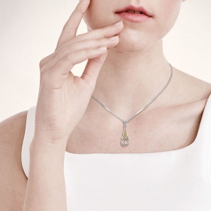 Trinity Crescent Moon Necklace