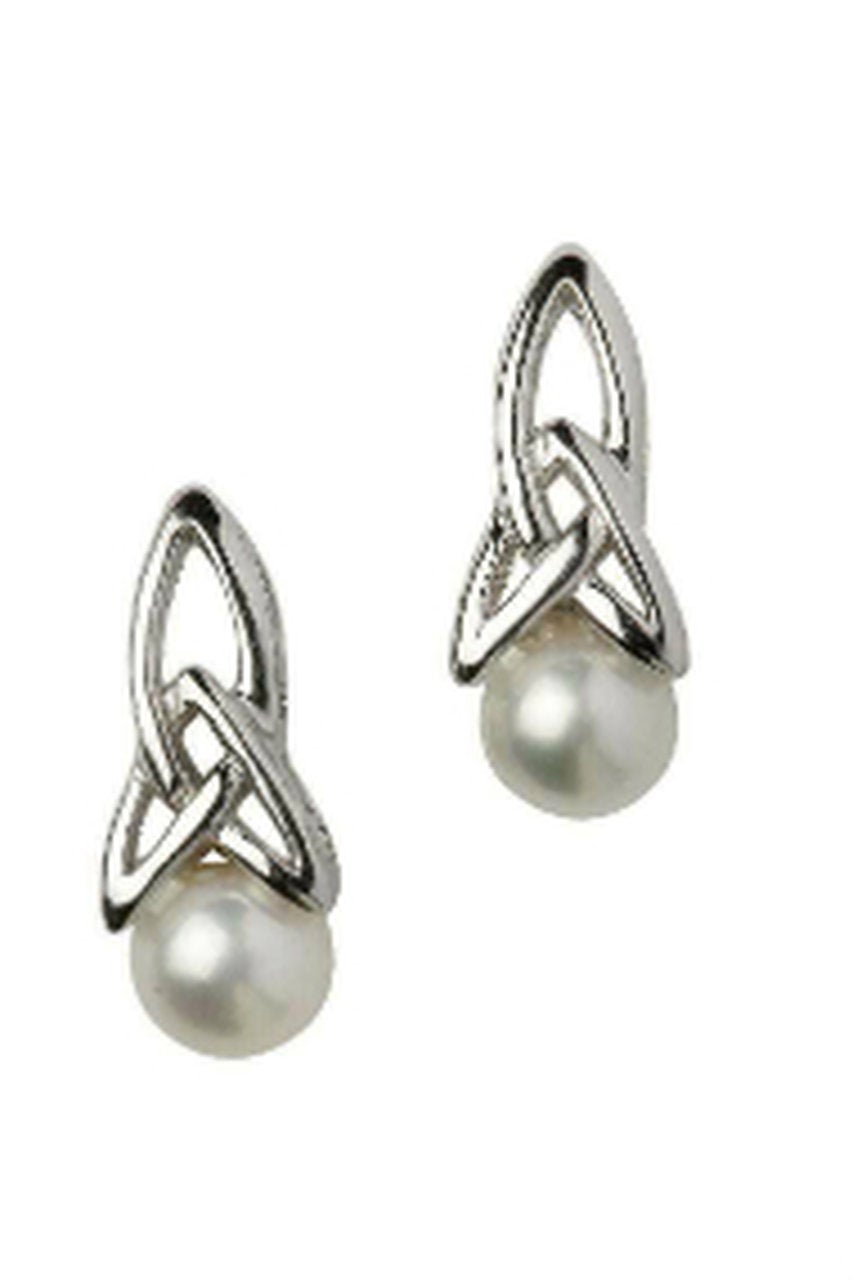Trinity Knot Pearl Post Earring