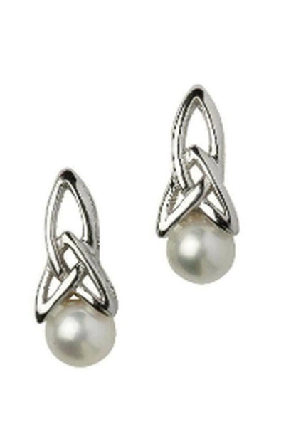 Trinity Knot Pearl Post Earring